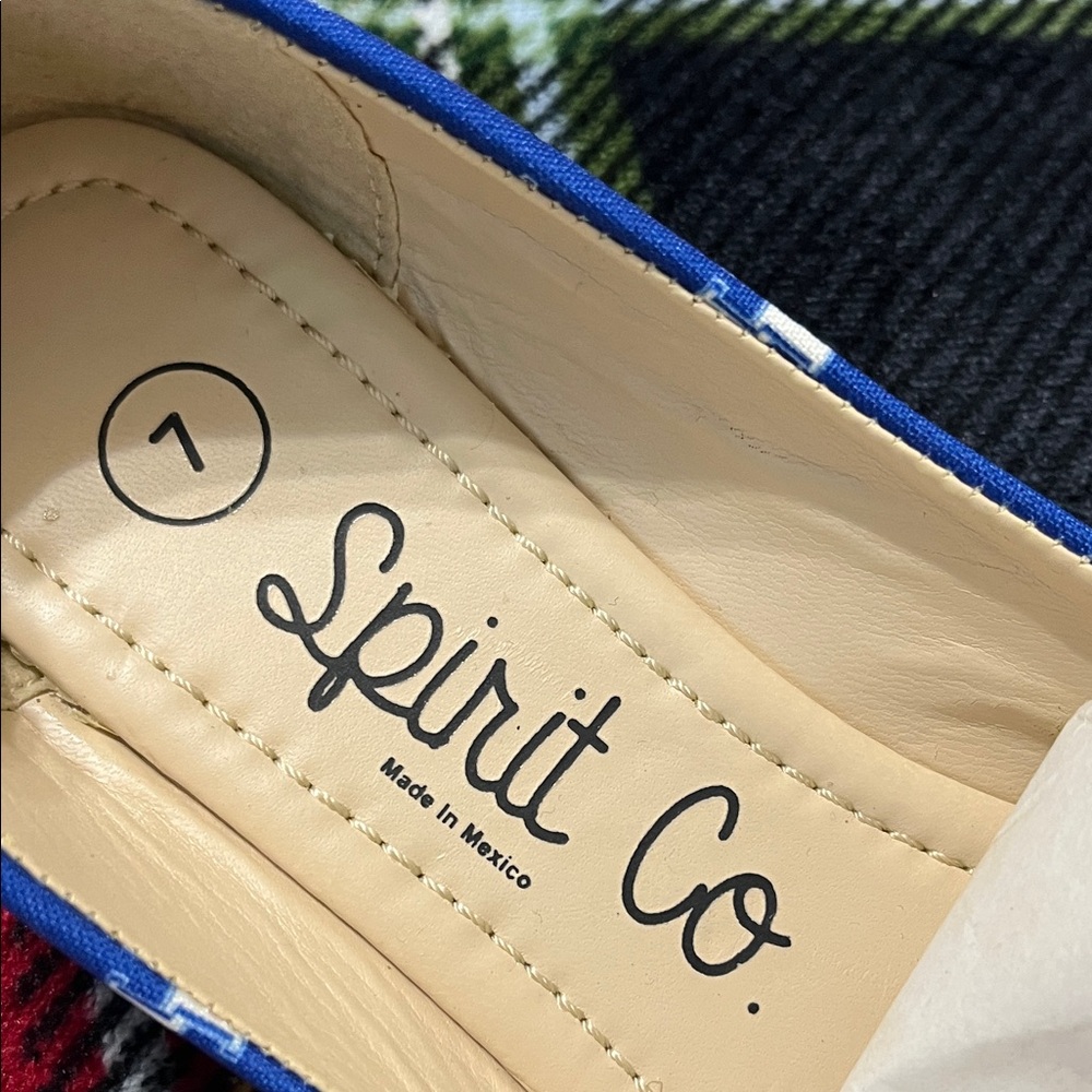 Spirit Blue Patterned Flats - Picture 2 of 9